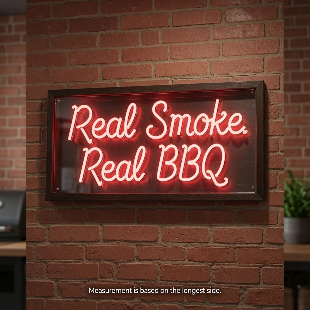 Real Smoke Real Bbq LED Neon Sign - 04 Size Image
