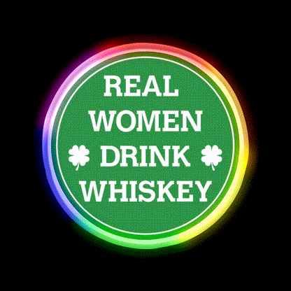 Real Women Drink Whiskey Drink Bar Led Neon Sign Rgb Color - LED neon sign close-up detail