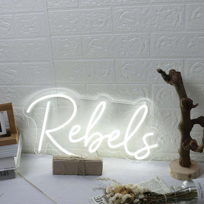 Rebels White Led Neon Sign - Shineneon