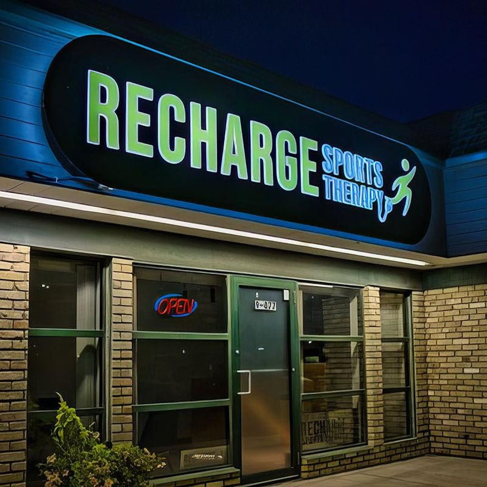 Recharge Sports Therapy 3D Front And Back Lit Letters Metal Led Sign - Shineneon