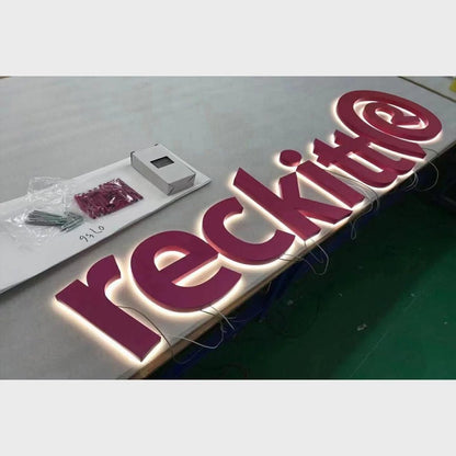 Reckitt 3D Backlit Channel Letters Led Light Sign - Shineneon