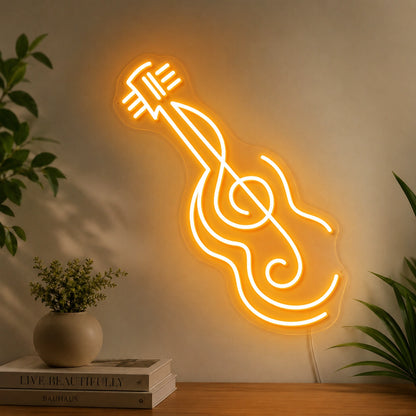 Record Player Guitar Neon Sign LED Neon Sign high-converting product image