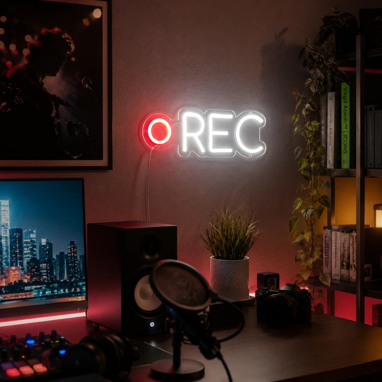Recording Light Neon Sign LED Neon Sign real lifestyle scene