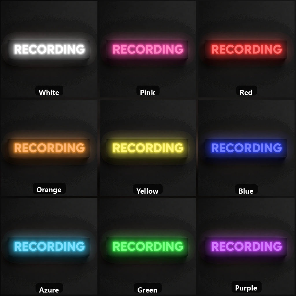 Recording Wall Decor LED Neon Sign Garage Man Cave Neon Sign color grid