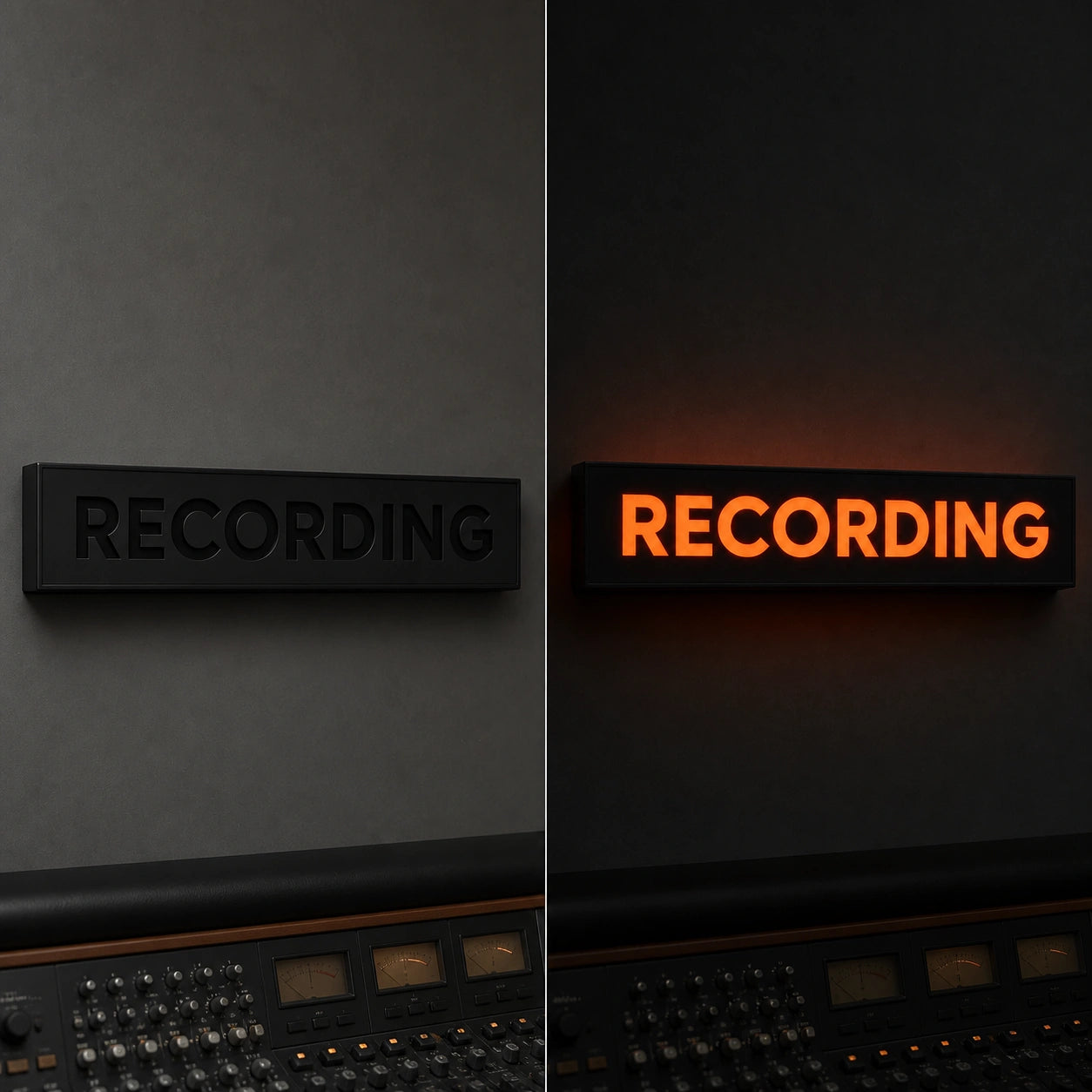 Recording Wall Decor LED Neon Sign Garage Man Cave Neon Sign day and night comparison