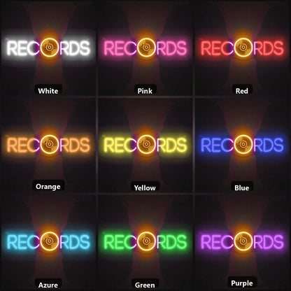 Records LED Neon Sign Garage Man Cave Neon Sign - Shineneon