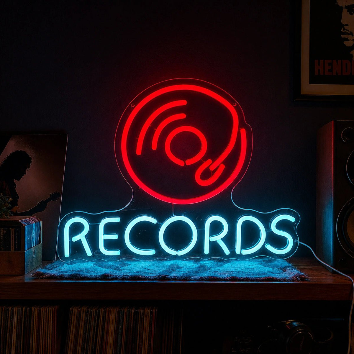 Records Man Cave LED Neon Sign - Shineneon