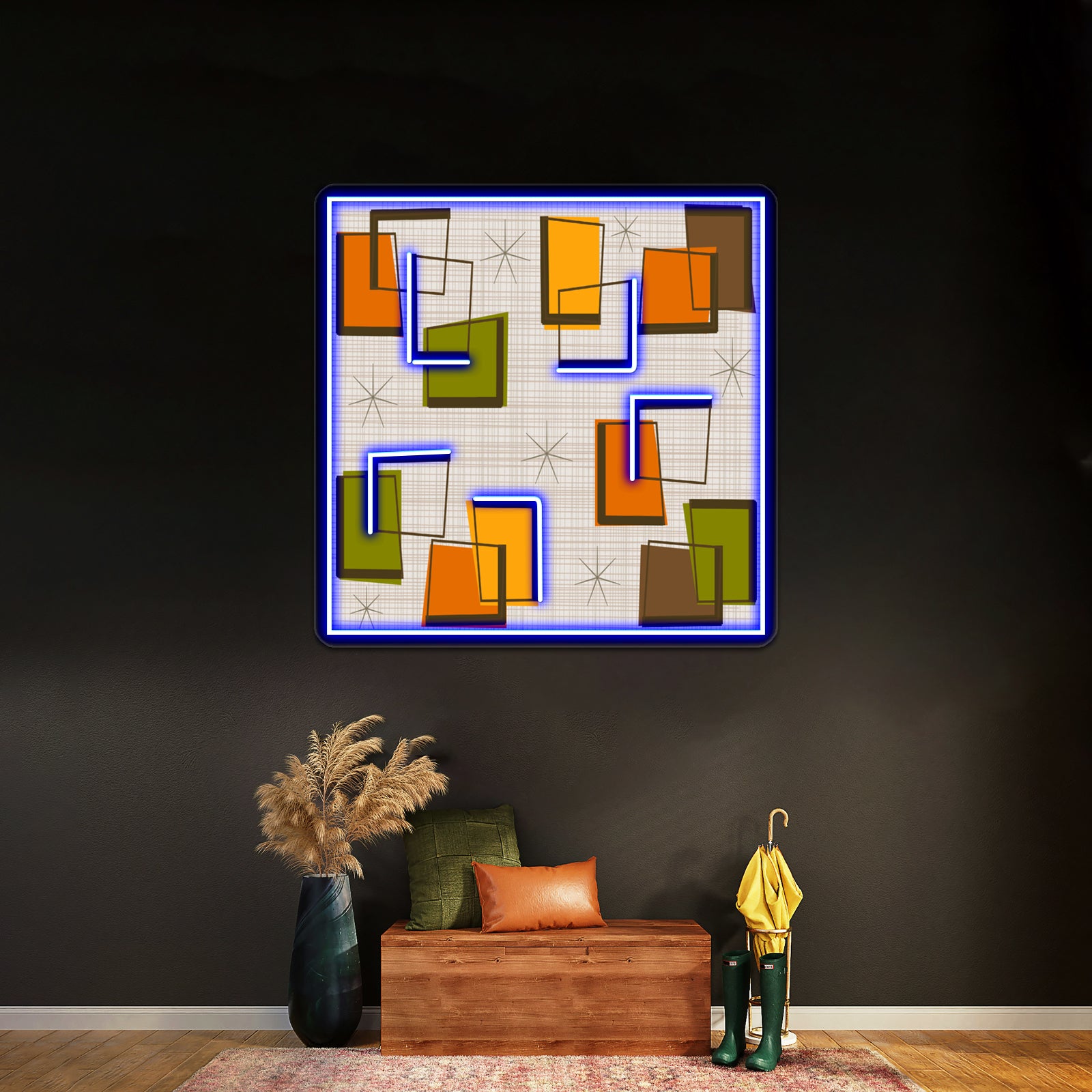 Rectangles And Stars Midcentury Wall Artwork Neon Signs | Shineneon