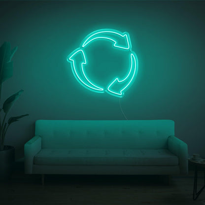 Recycle Bright Yellow Arrow Led Neon Sign For Eco-Friendly Spaces | Shineneon
