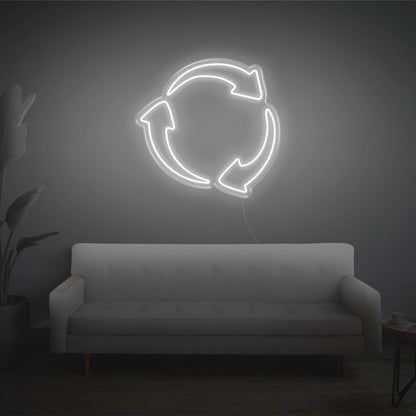 Recycle Bright Yellow Arrow Led Neon Sign For Eco-Friendly Spaces | Shineneon