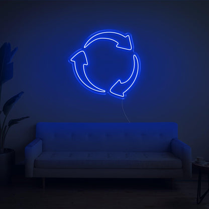 Recycle Bright Yellow Arrow Led Neon Sign For Eco-Friendly Spaces | Shineneon