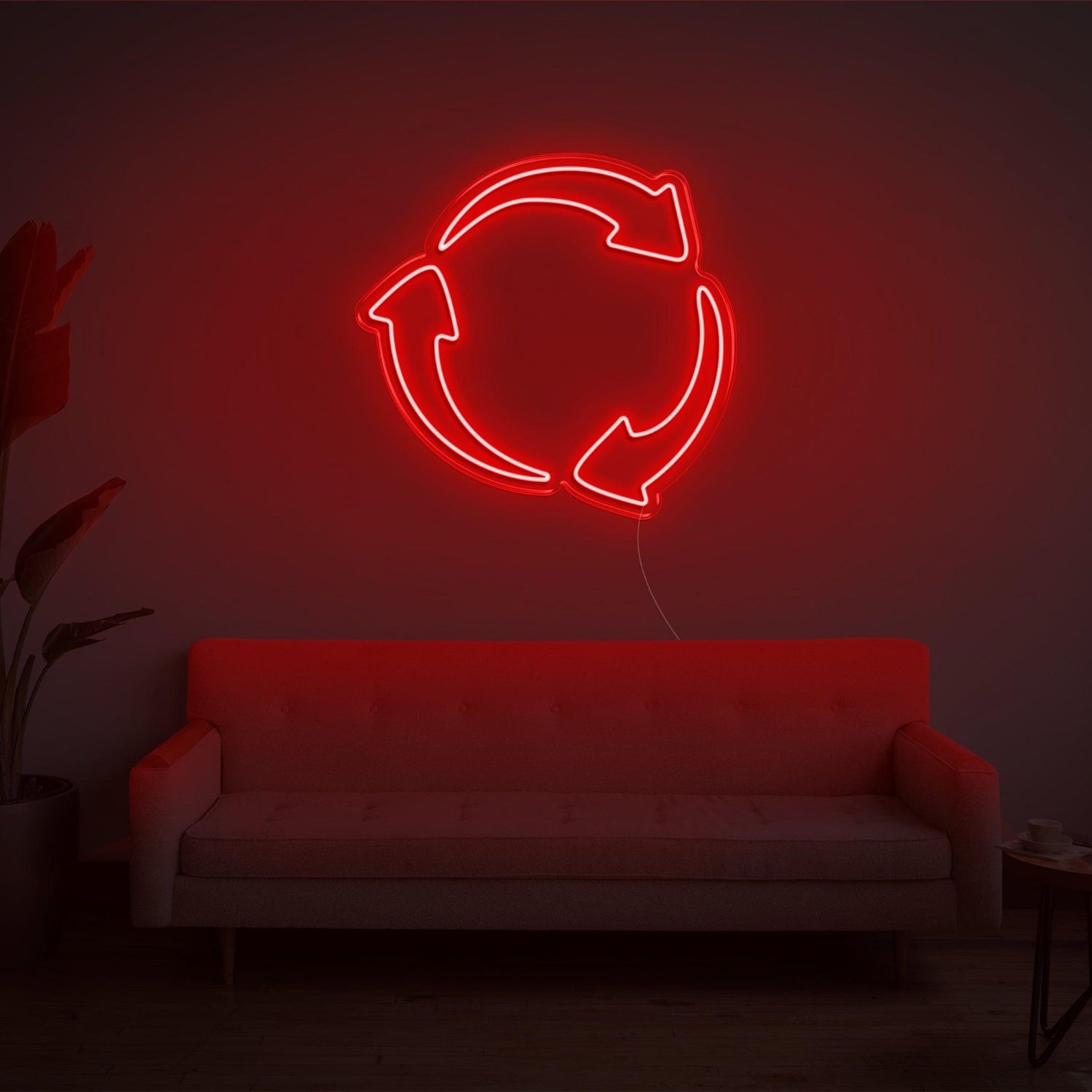 Recycle Bright Yellow Arrow Led Neon Sign For Eco-Friendly Spaces | Shineneon