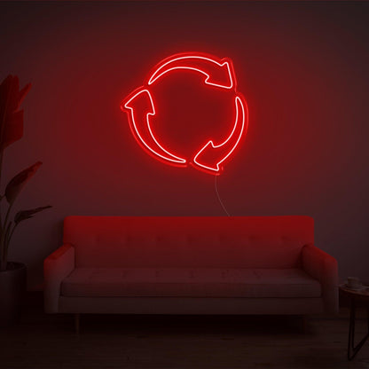 Recycle Bright Yellow Arrow Led Neon Sign For Eco-Friendly Spaces | Shineneon