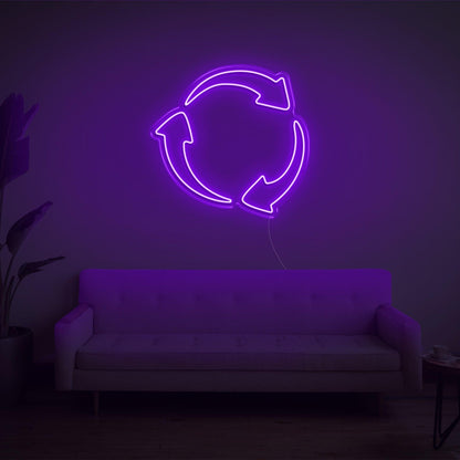 Recycle Bright Yellow Arrow Led Neon Sign For Eco-Friendly Spaces | Shineneon