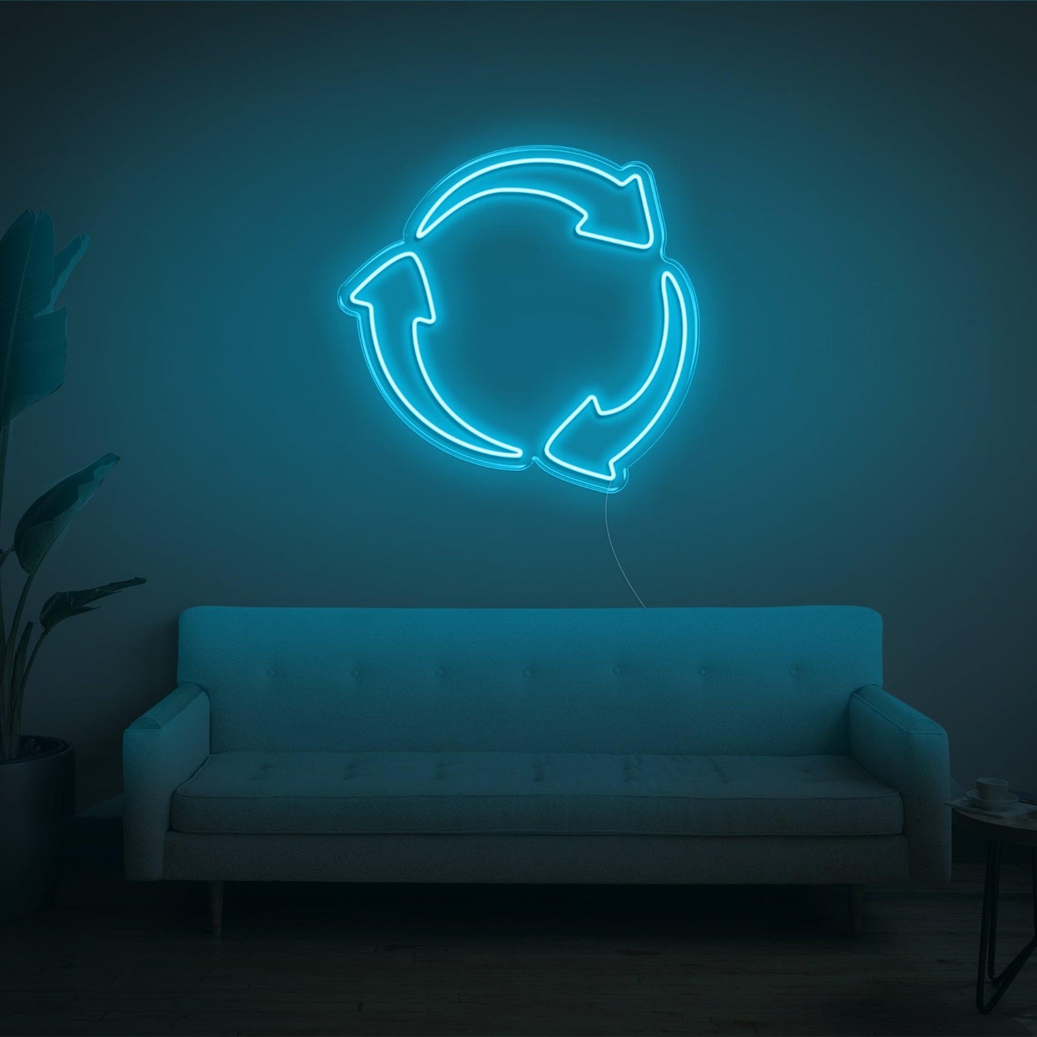 Recycle Bright Yellow Arrow Led Neon Sign For Eco-Friendly Spaces | Shineneon