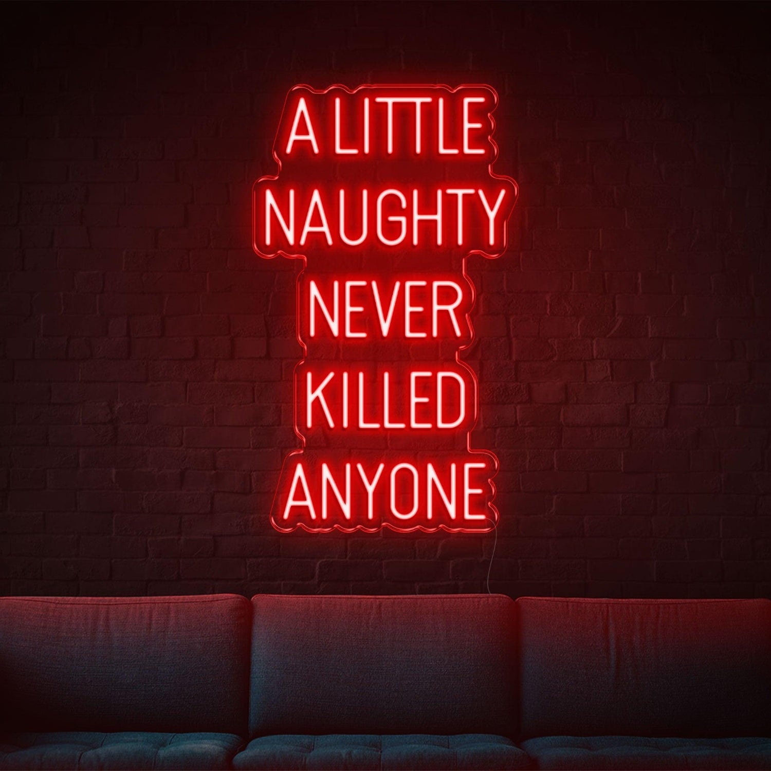 Red A Little Naughty Led Neon Sign For Home Bar Cafe Wall Decor | Shineneon
