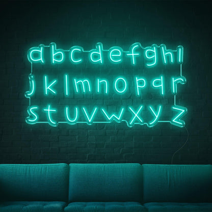 Red A-Z Lowercase Led Neon Sign For Home Cafe Bar Wall Art | Shineneon