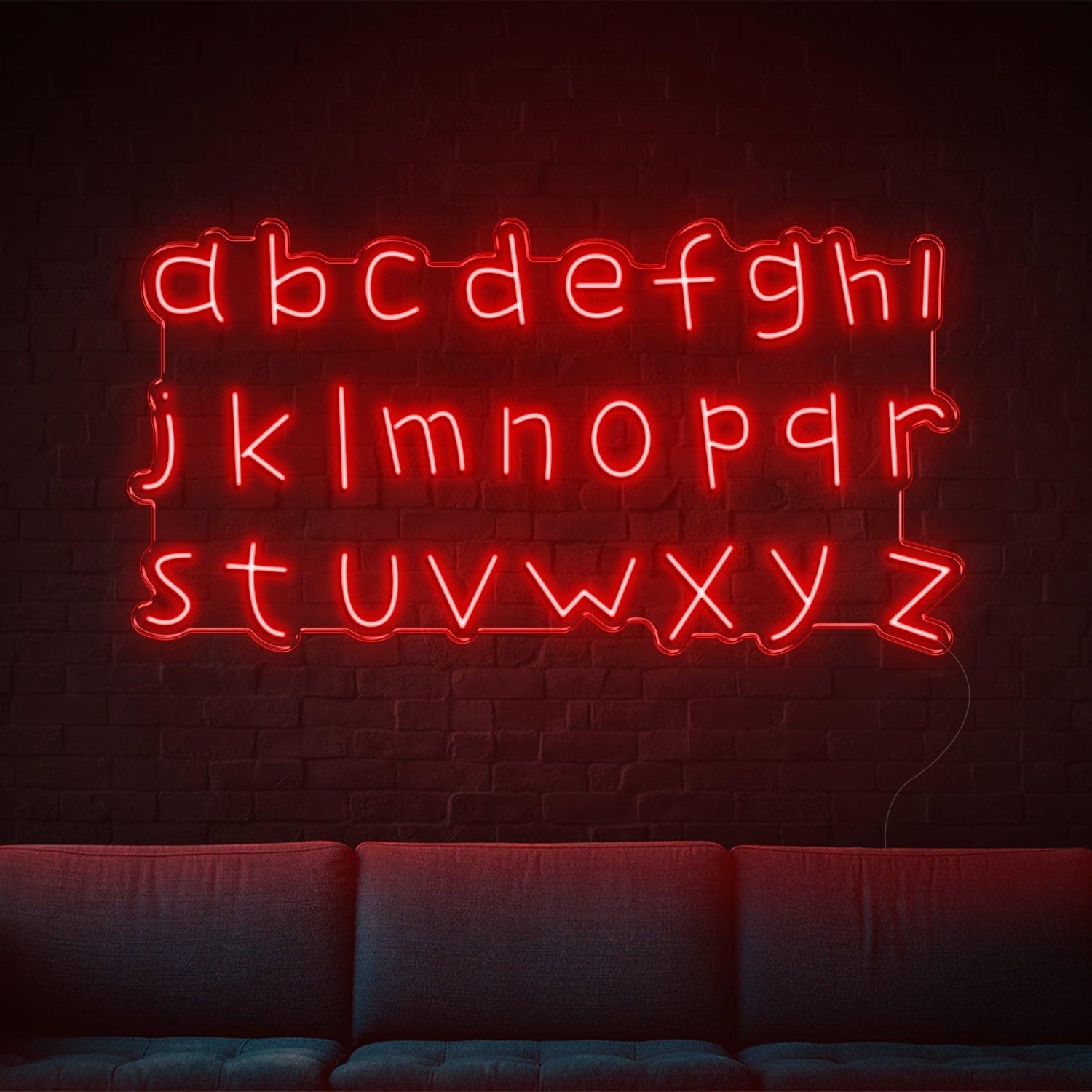 Red A-Z Lowercase Led Neon Sign For Home Cafe Bar Wall Art | Shineneon