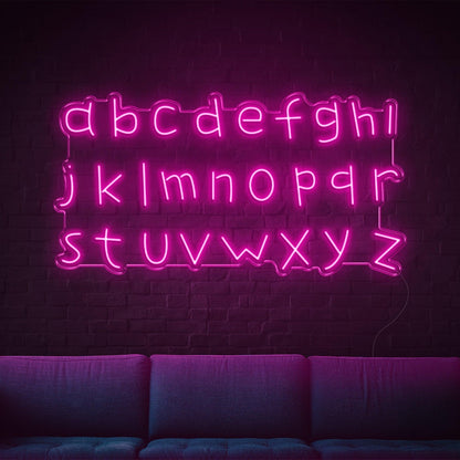 Red A-Z Lowercase Led Neon Sign For Home Cafe Bar Wall Art | Shineneon
