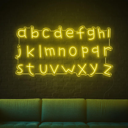 Red A-Z Lowercase Led Neon Sign For Home Cafe Bar Wall Art | Shineneon