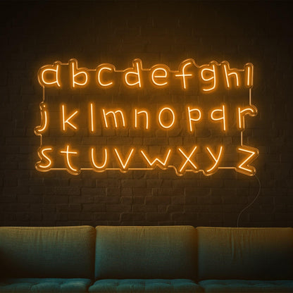Red A-Z Lowercase Led Neon Sign For Home Cafe Bar Wall Art | Shineneon