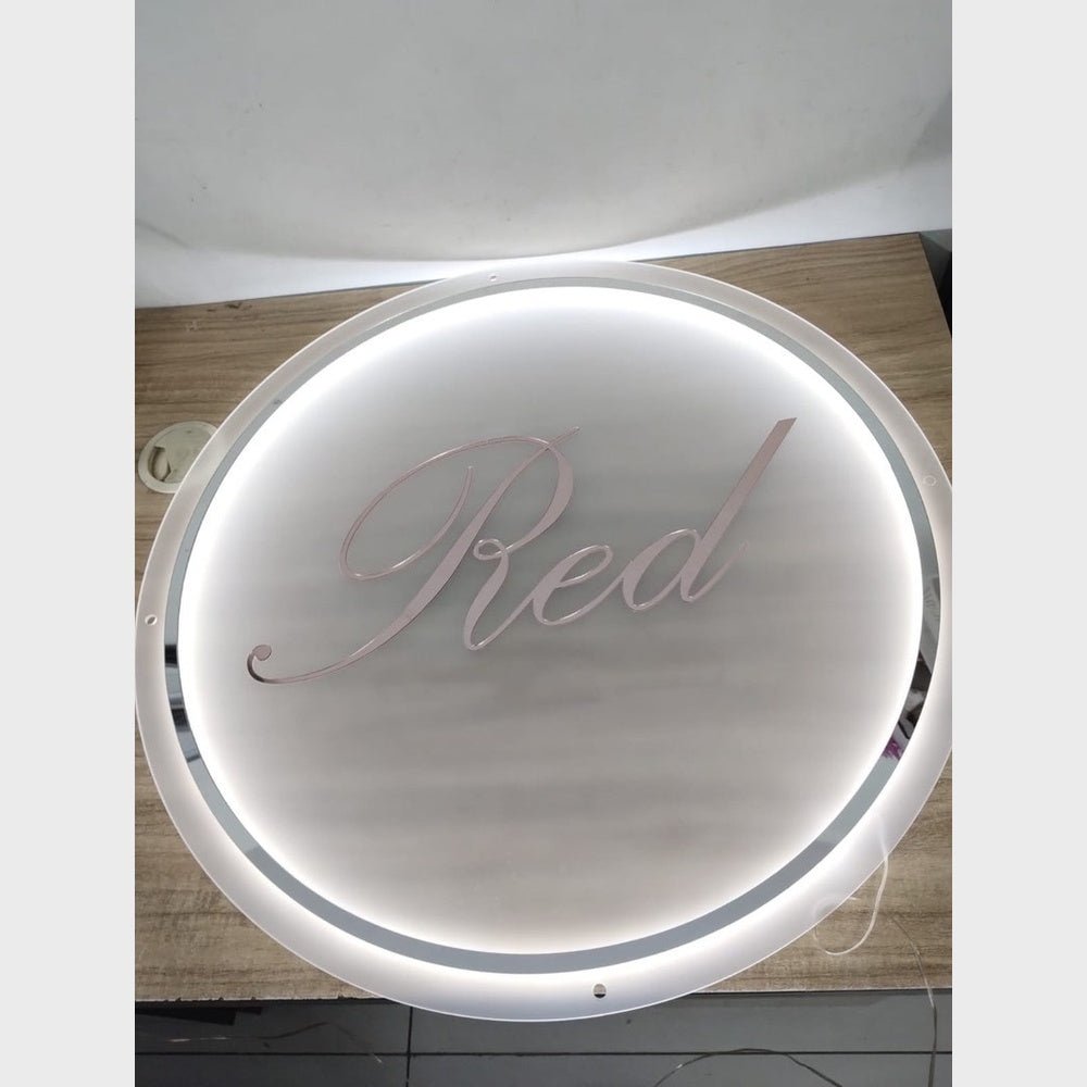 Red Acrylic Business Logo Sign - Shineneon