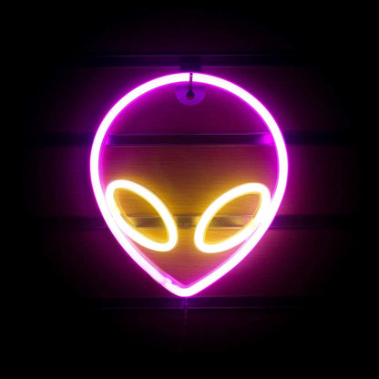 Red Alien Head Led Neon Sign For Sci-Fi Room Gaming Bar Decor | Shineneon
