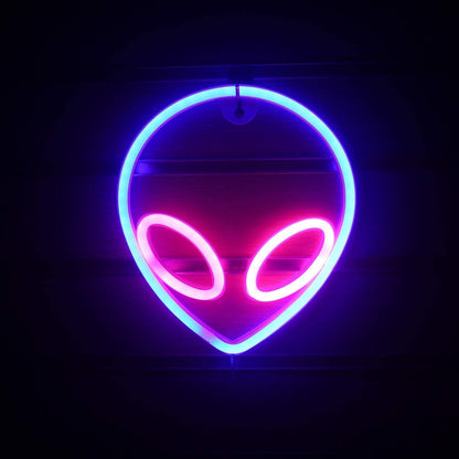 Red Alien Head Led Neon Sign For Sci-Fi Room Gaming Bar Decor | Shineneon