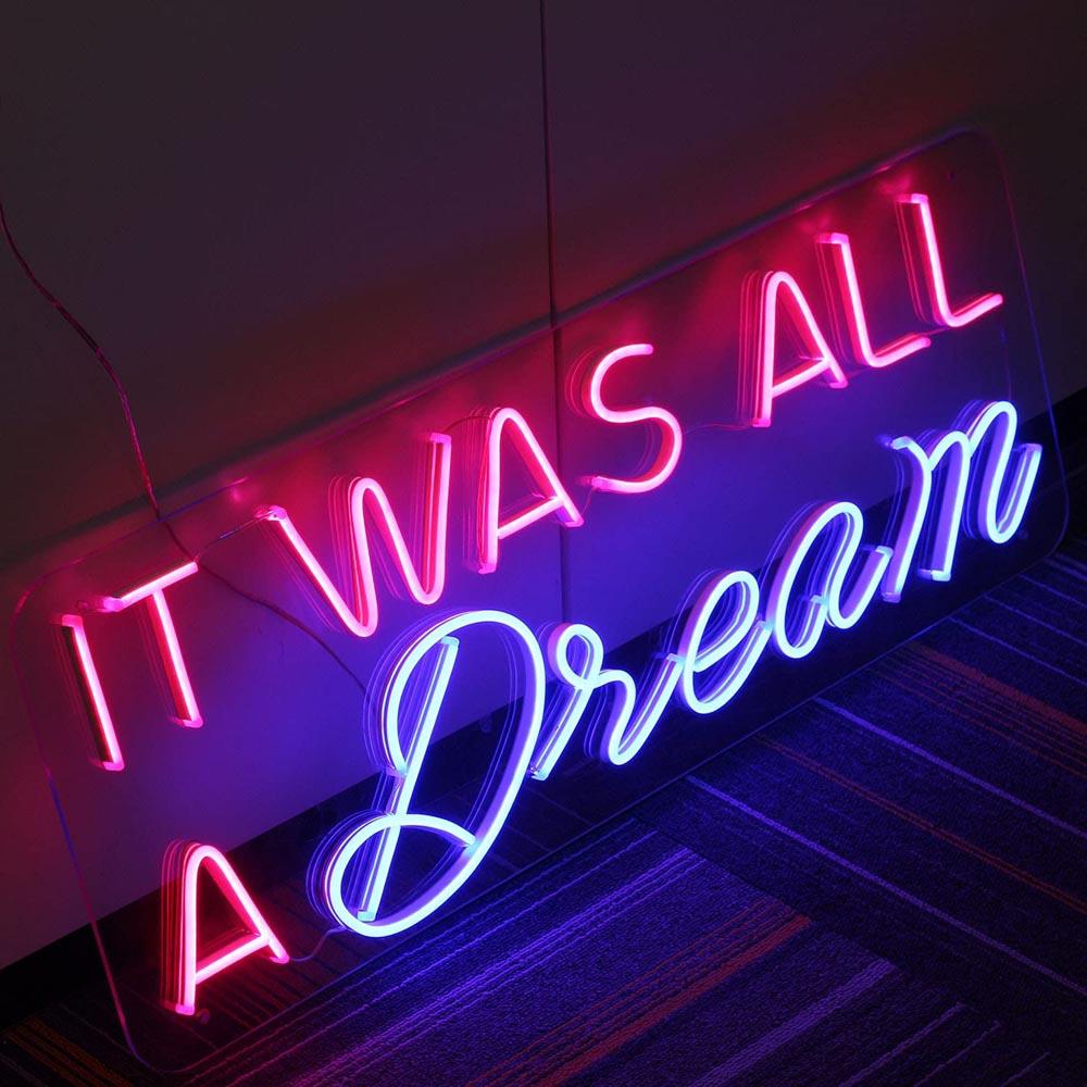 Red And Blue It Was All A Dream Led Neon Sign For Home Decor | Shineneon