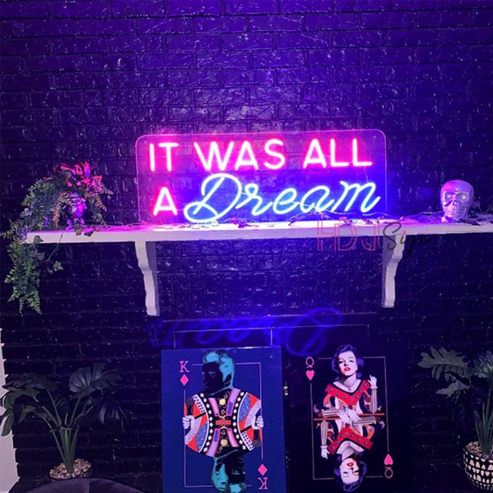 Red And Blue It Was All A Dream Led Neon Sign For Home Decor | Shineneon
