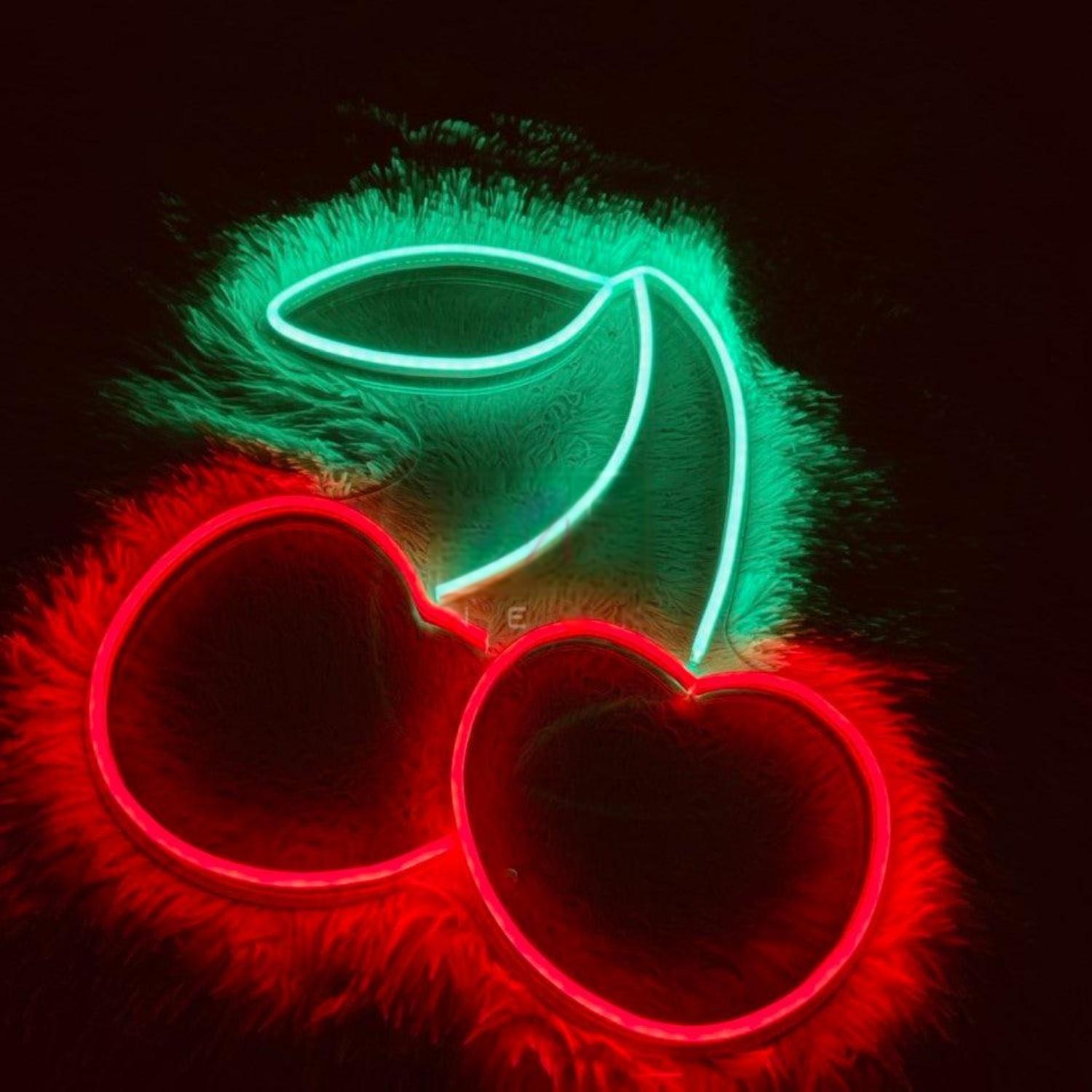 Red And Green Cherry Led Neon Sign For Home Bar Cafe Decor | Shineneon