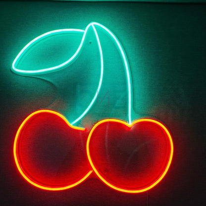 Red And Green Cherry Led Neon Sign For Home Bar Cafe Decor | Shineneon