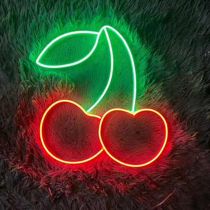 Red And Green Cherry Led Neon Sign For Home Bar Cafe Decor | Shineneon
