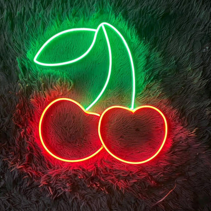 Red And Green Cherry Led Neon Sign For Home Bar Cafe Decor | Shineneon