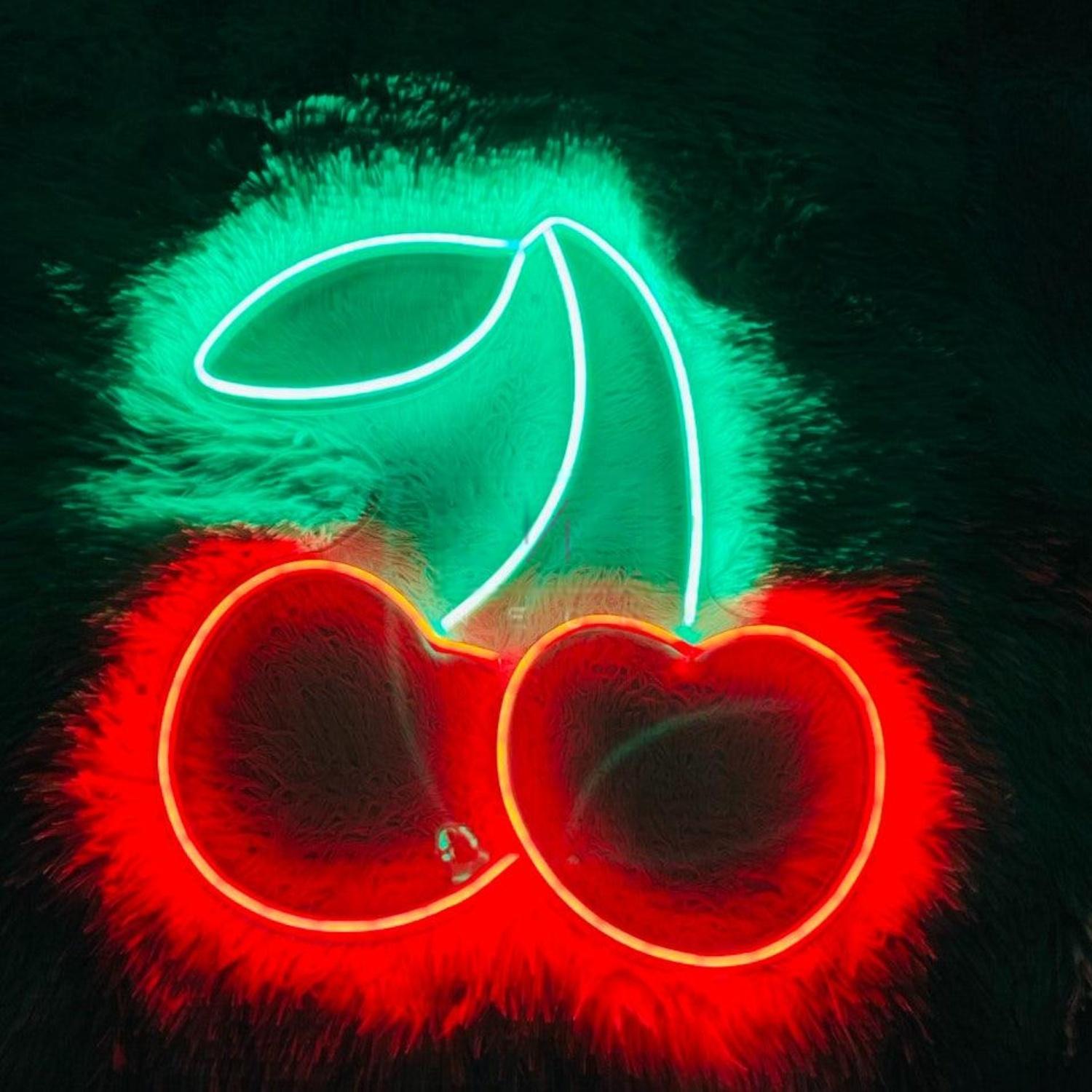 Red And Green Cherry Led Neon Sign For Home Bar Cafe Decor | Shineneon
