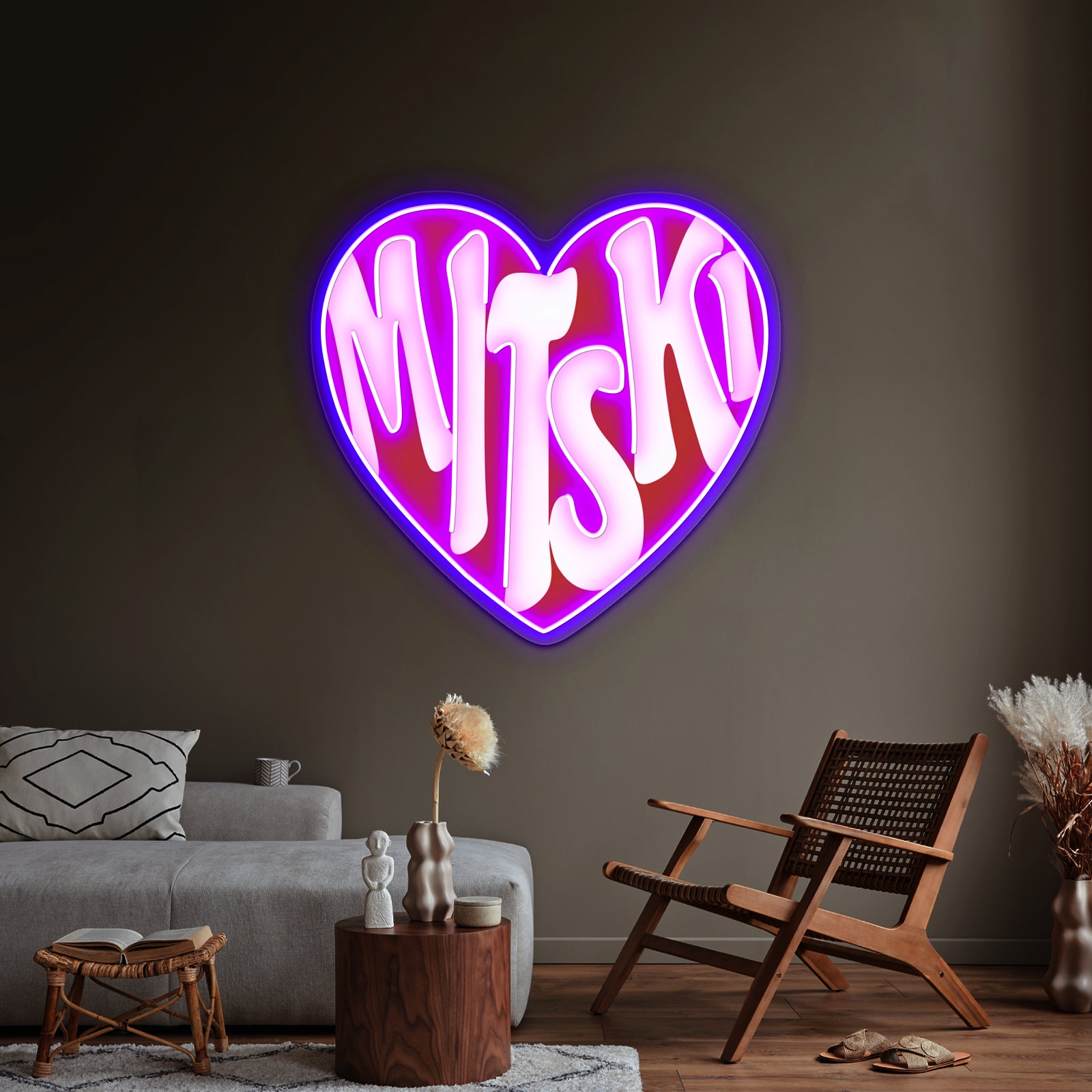 Red And White Heartwork Led Signs For Room | Shineneon