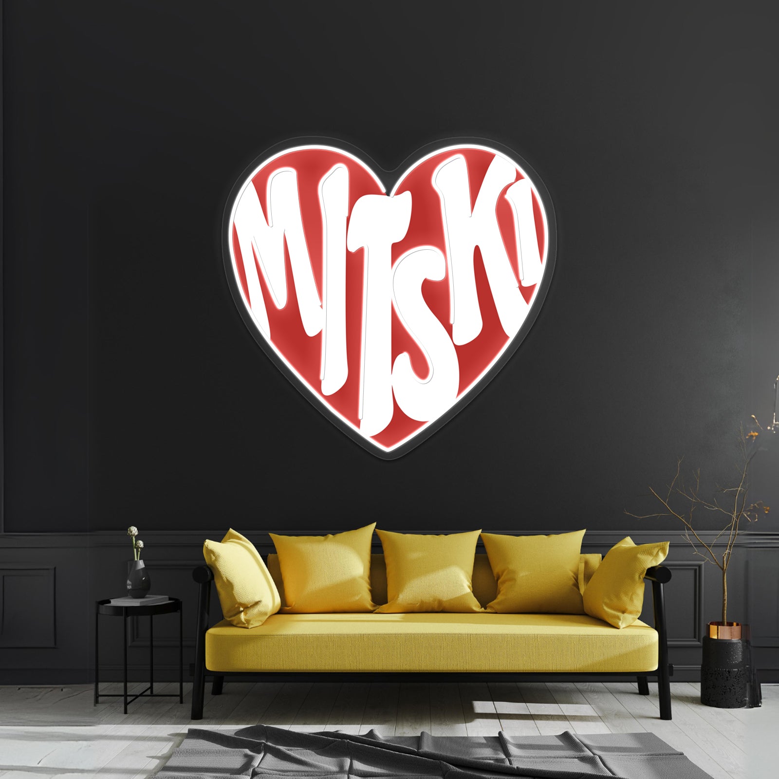 Red And White Heartwork Led Signs For Room | Shineneon