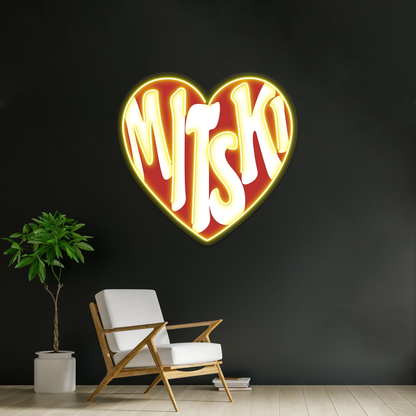 Red And White Heartwork Led Signs For Room | Shineneon