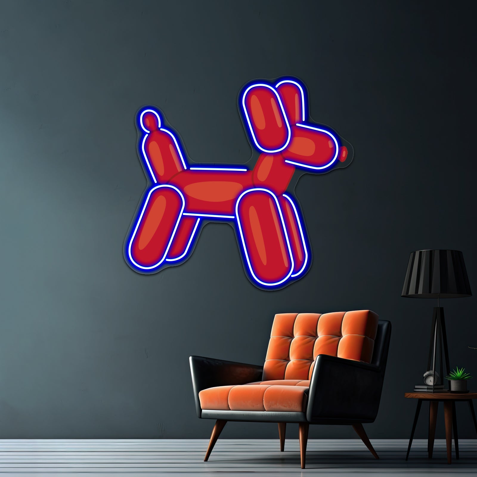 Red Balloon Animal Artwork Led Signs For Room | Shineneon