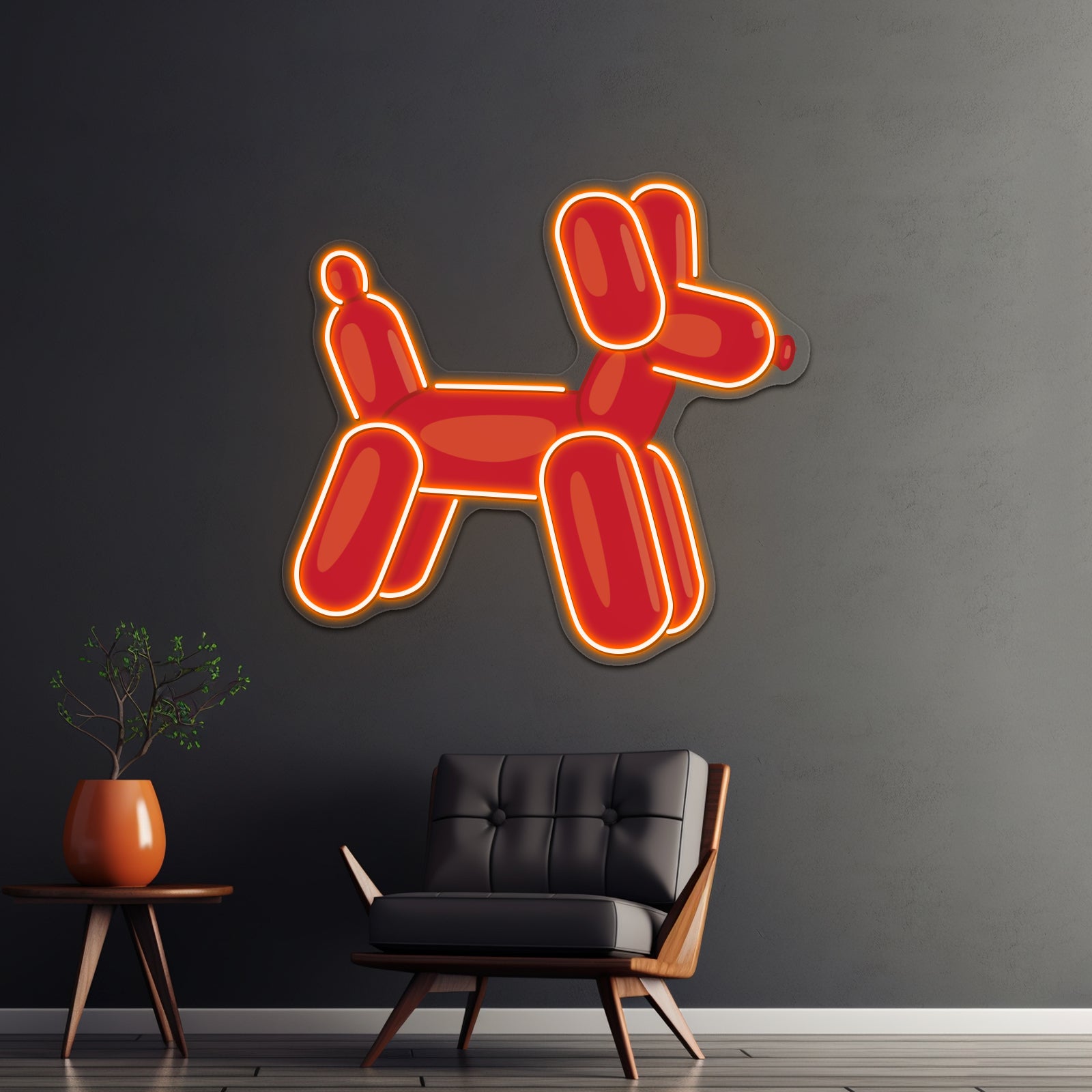 Red Balloon Animal Artwork Led Signs For Room | Shineneon