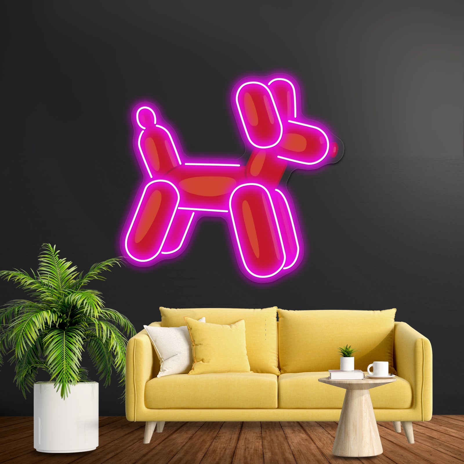 Red Balloon Animal Artwork Led Signs For Room | Shineneon