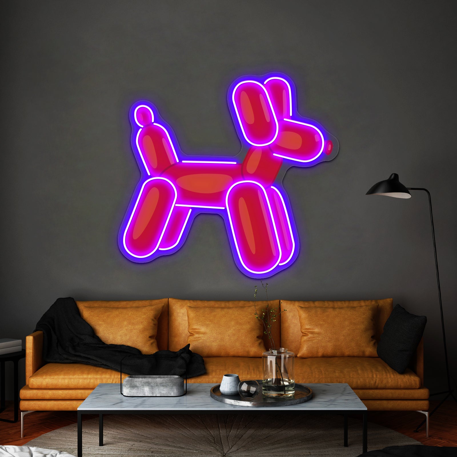 Red Balloon Animal Artwork Led Signs For Room | Shineneon