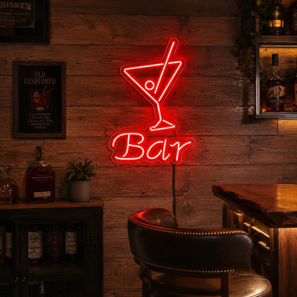 Red Bar Martini Neon Sign LED Neon Sign real lifestyle scene