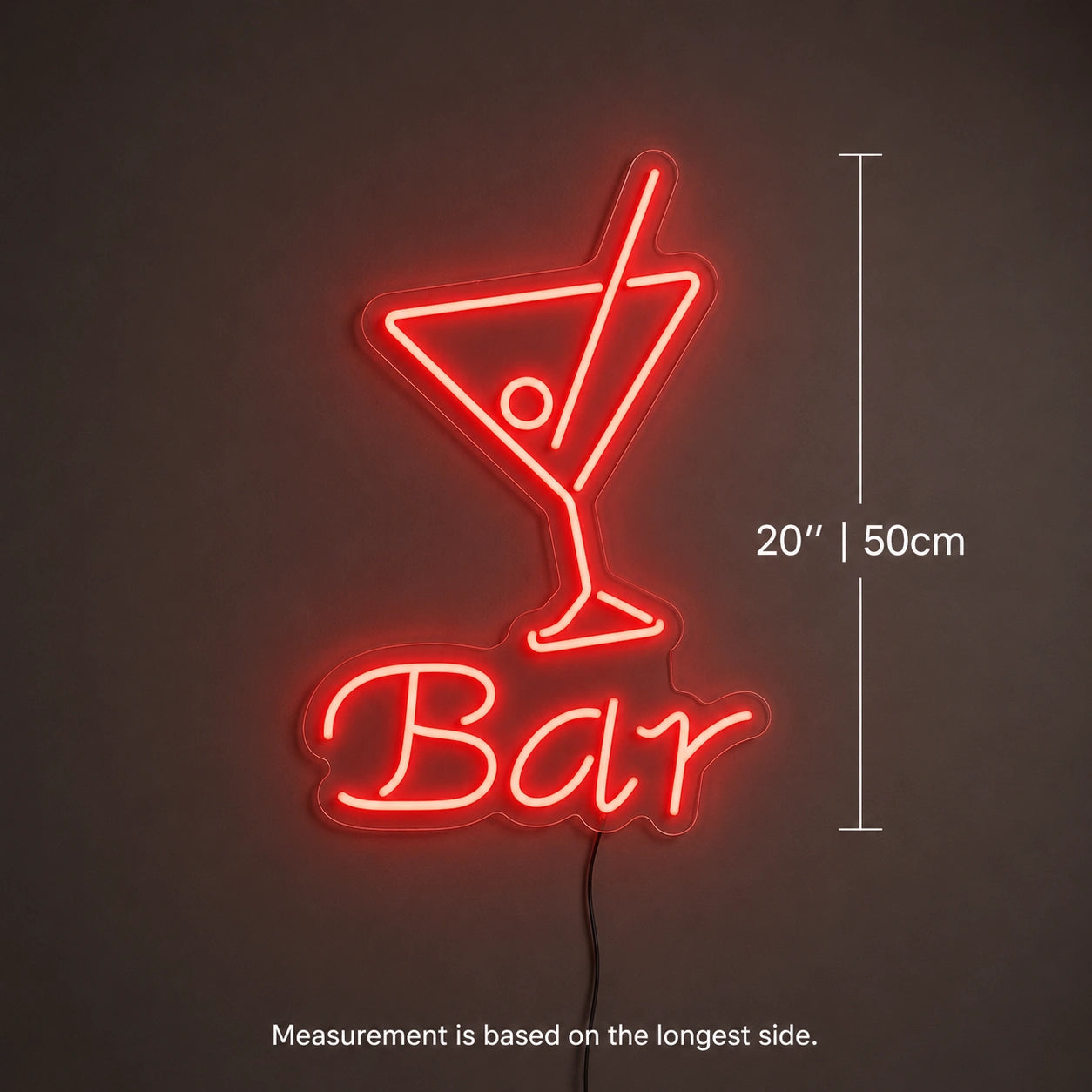 Red Bar Martini Neon Sign LED Neon Sign size image