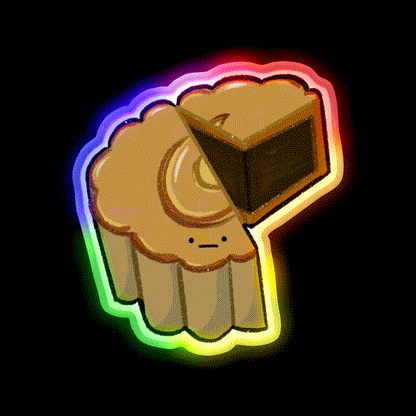 Red Bean Moon Cake Led Neon Sign Chinese Food Rgb Color - LED neon sign close-up detail
