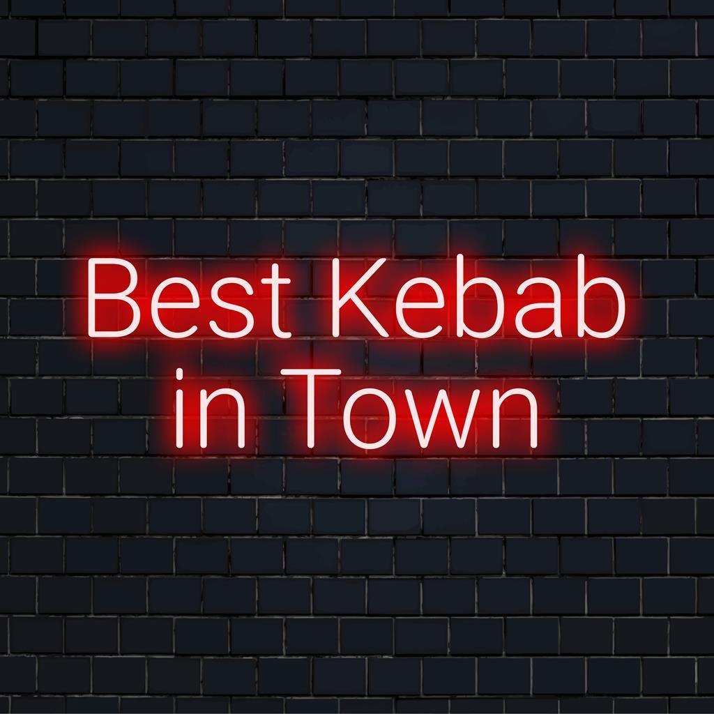 Red Best Kebab In Town Led Neon Sign For Restaurant Wall Decor | Shineneon