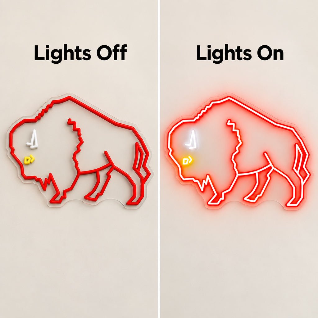 Red Bison Silhouette LED Neon Sign - Shineneon
