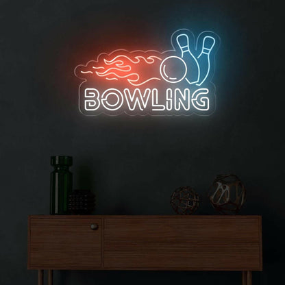 Red Blue White Bowling Led Neon Sign For Alleys Game Room Decor | Shineneon