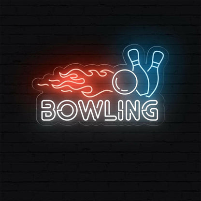 Red Blue White Bowling Led Neon Sign For Alleys Game Room Decor | Shineneon
