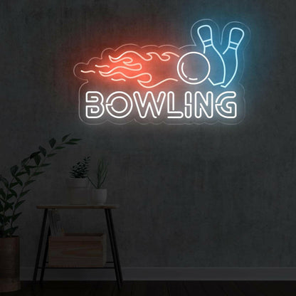 Red Blue White Bowling Led Neon Sign For Alleys Game Room Decor | Shineneon